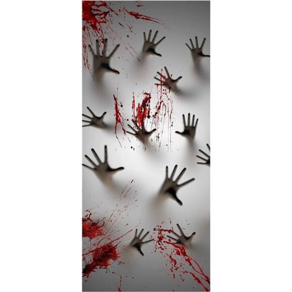 Halloween Haunted House Decoration Window Door Cover Zombie Hands - Picture 7 of 8